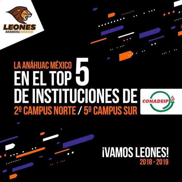: Leones Anáhuac, en el Top 5 de las mejores instituciones de Conadeip