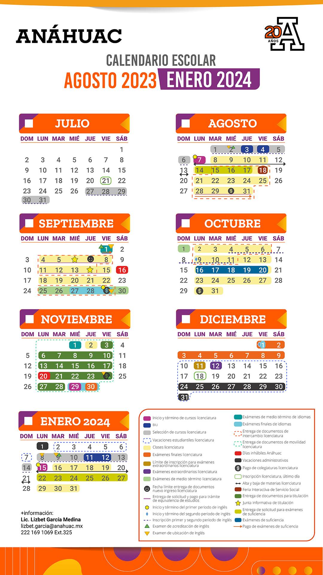 Calendario Universitario Universidad Anáhuac Puebla