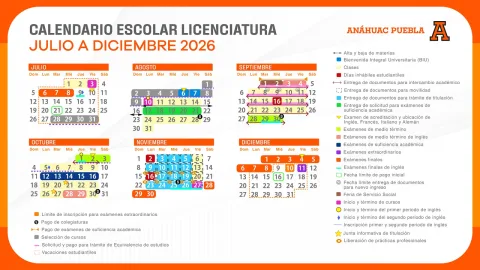 Calendario Escolar Licenciatura 2026