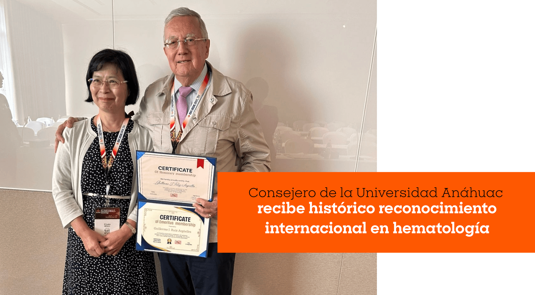 Consejero de la Universidad Anáhuac recibe histórico reconocimiento internacional en hematología 