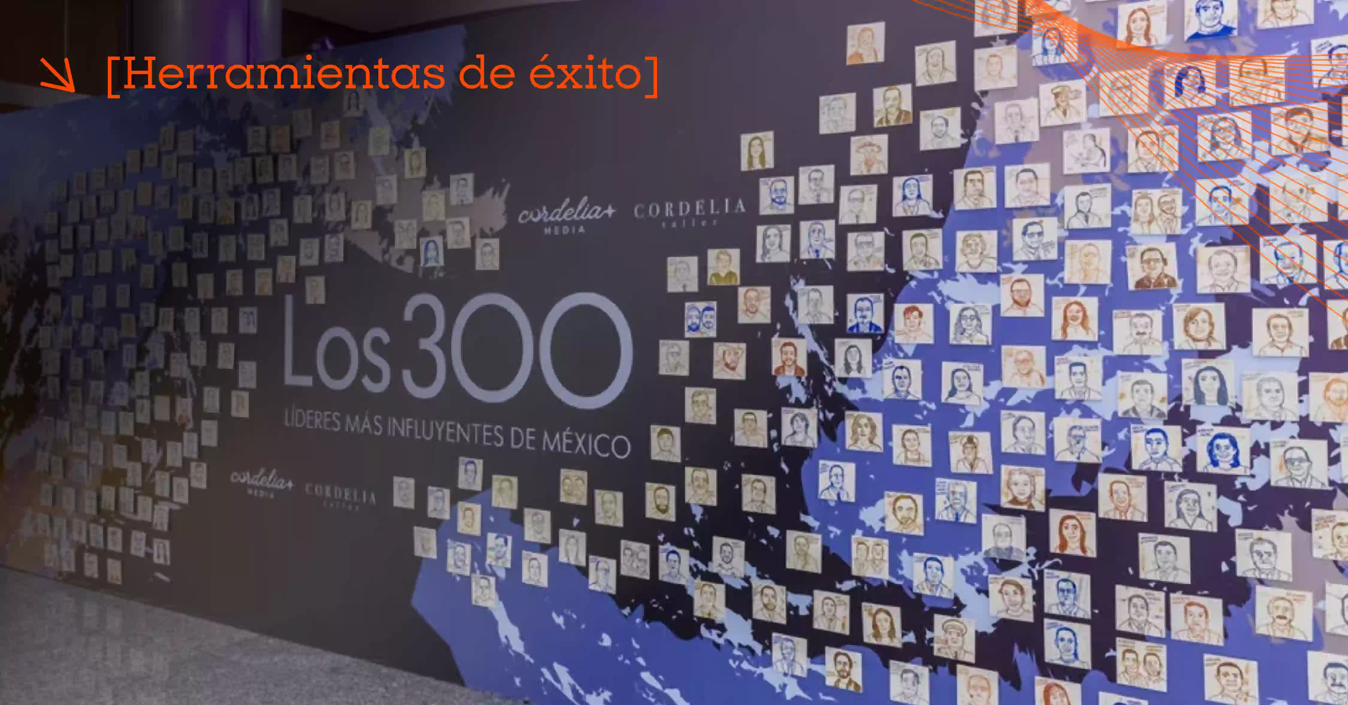 Pared de bienvenida de comida de los 300 lideres de mexico 