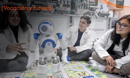 Estudiantes Anáhuac en el laboratorio de ingeniería experimentando con los efectos de la IA en la ingeiería