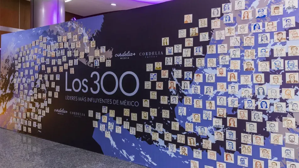 Pared de bienvenida de comida de los 300 lideres de mexico 