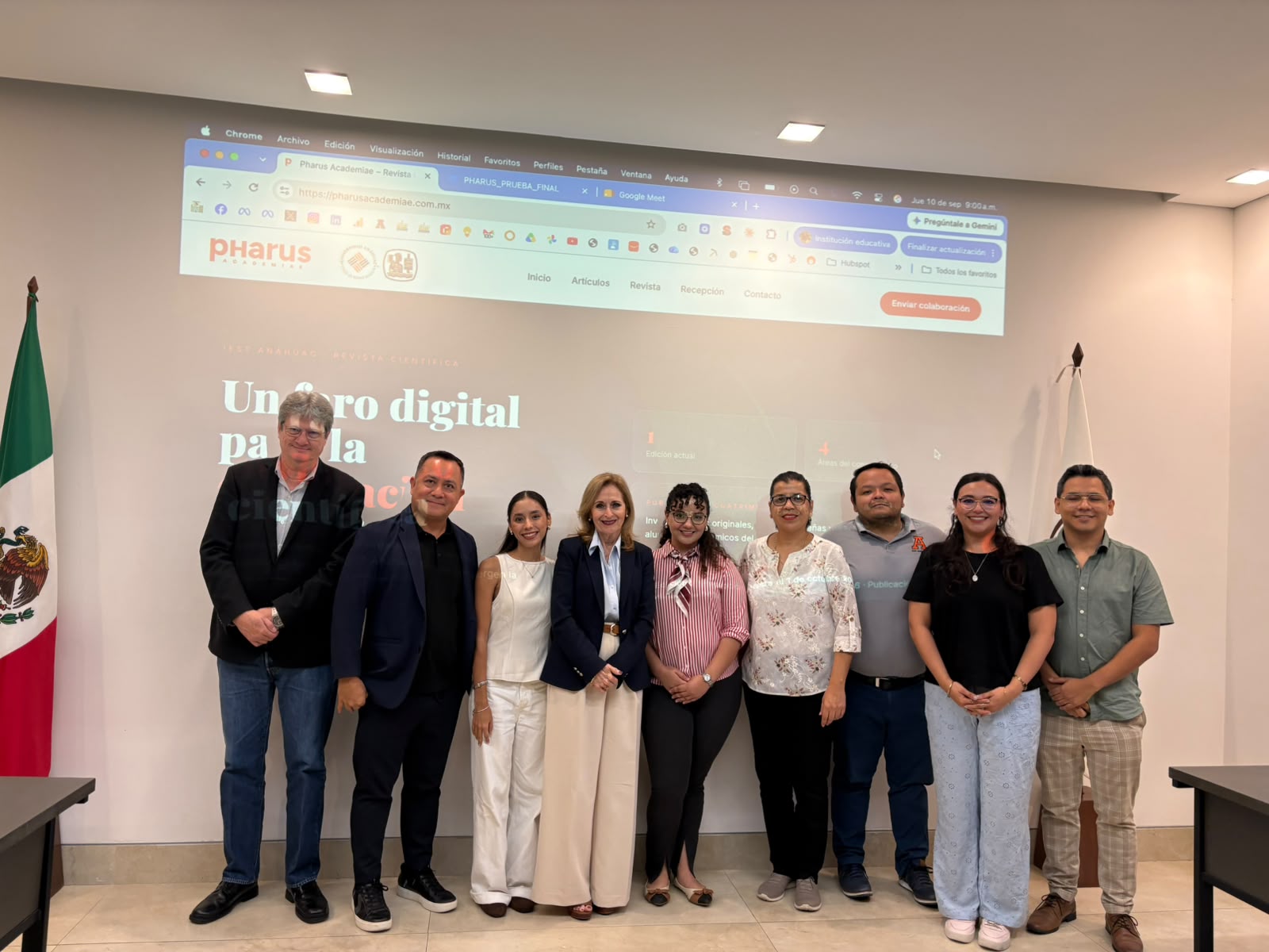 Presentación ante rectoría de la revista de divulgación científica Pharus Academiae Nueva Época