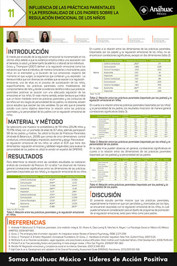 INFLUENCIA DE LAS PRÁCTICAS PARENTALES Y LA PERSONALIDAD DE LOS PADRES SOBRE LA REGULACIÓN EMOCIONAL DE LOS NIÑOS