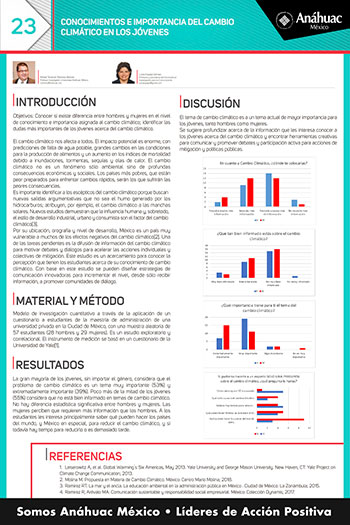 CONOCIMIENTOS E IMPORTANCIA DEL CAMBIO CLIMÁTICO EN LOS JÓVENES