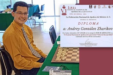 Andrey González Zharikov, subcampeón a nivel nacional en Torneo de Ajedrez