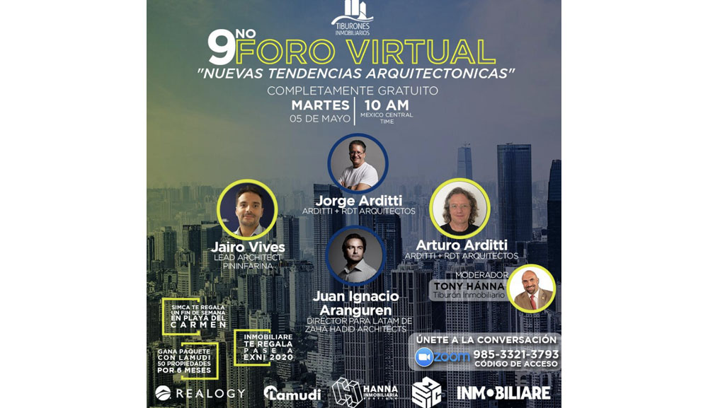 Los arquitectos Arturo y Jorge Arditti participan en el Foro Virtual Tiburones Inmobiliarios