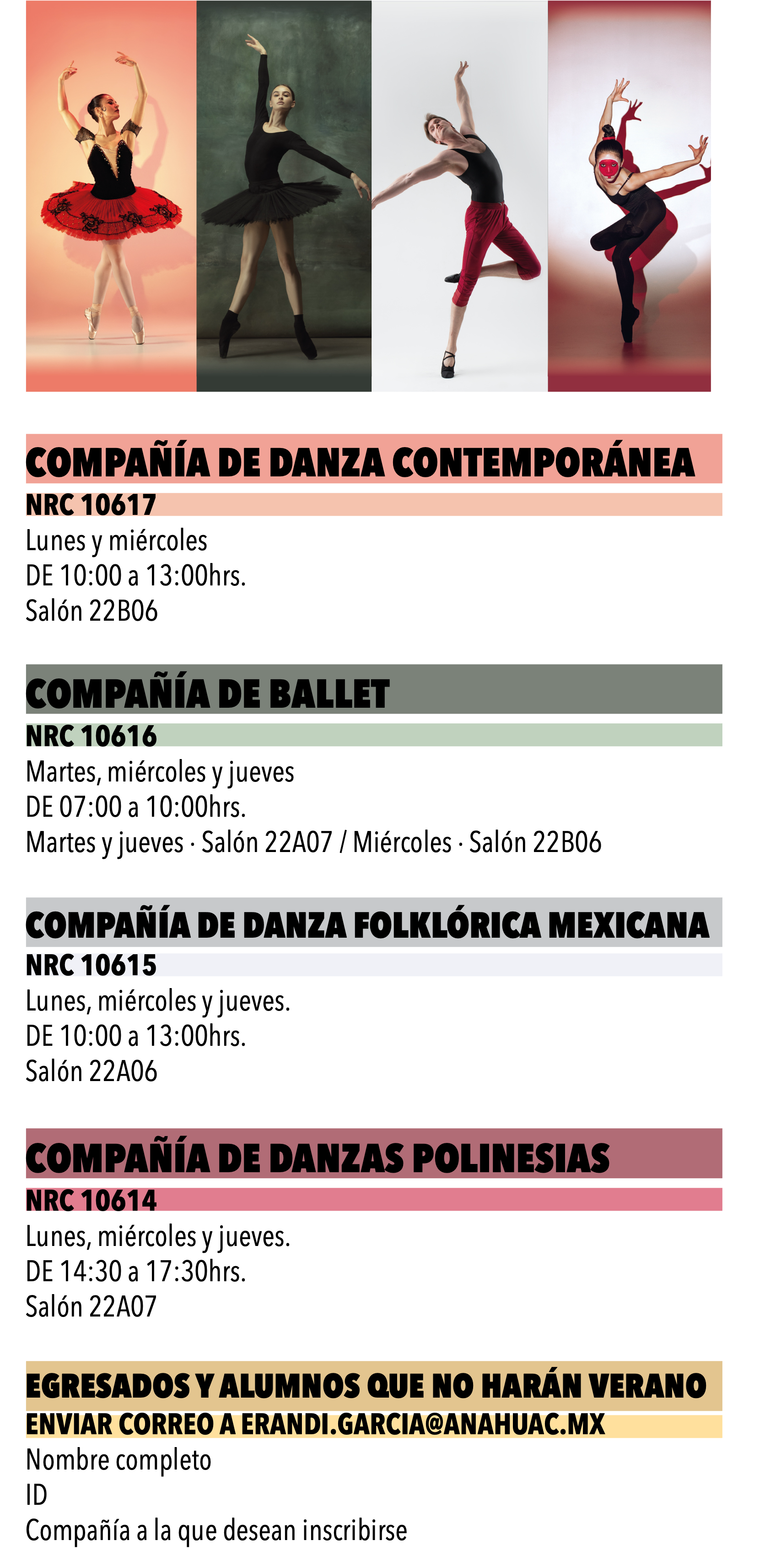 COMPAÑÍAS REPRESENTATIVAS VERANO 2023