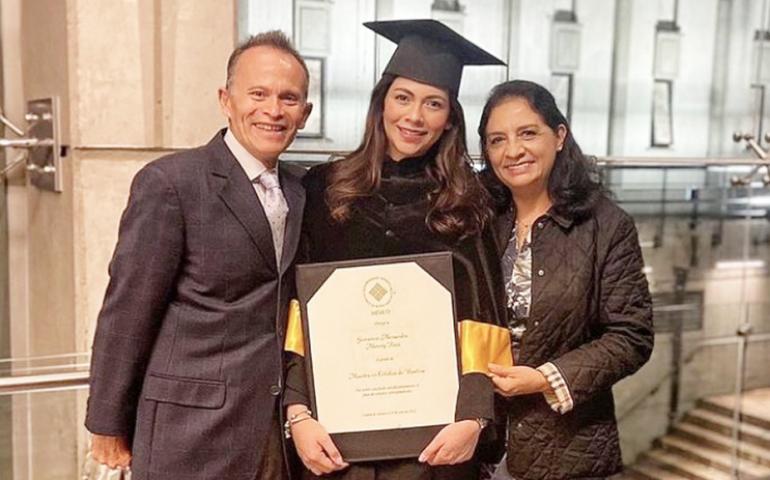 Giovanna Monroy shares her joy at graduating from the Master's in Bioethics