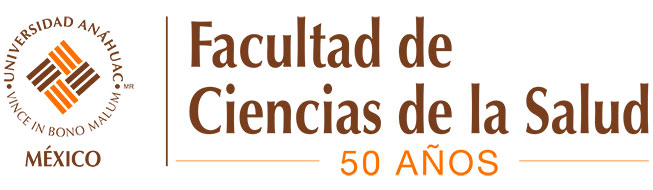 Logotipo 50 aniverario facultad de ciencias de la salud universidad Anáhuac