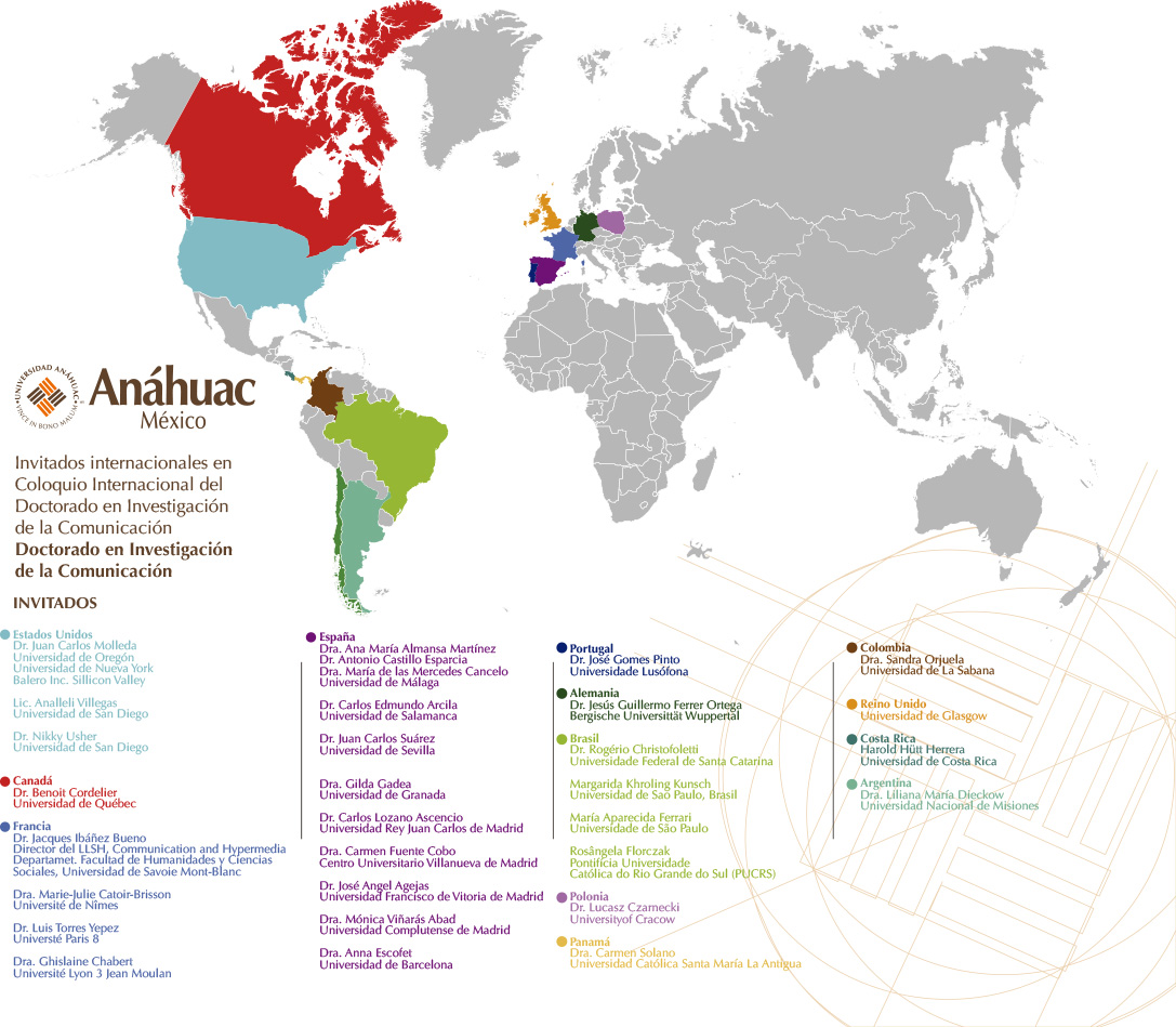 Mapa de profesores invitados internacionales