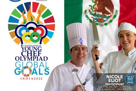 Alumna de Gastronomía es reconocida en la 8ª Olimpiada Internacional de Jóvenes Chefs India 2022 