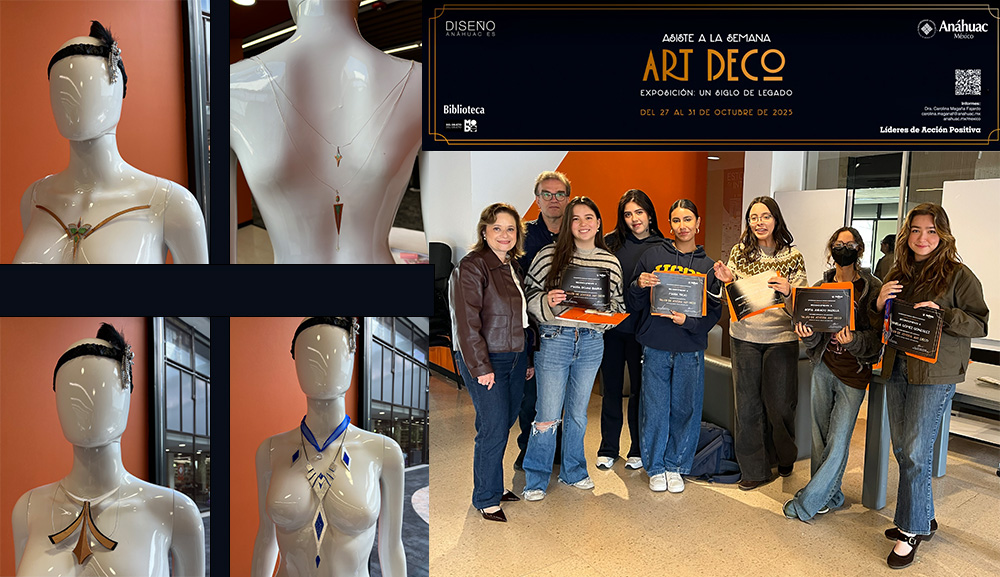 Alumnas del Campus Sur de la Facultad de Diseño de nuestra Universidad Anáhuac México participaron en un taller de joyería en el que crearon piezas inspiradas en la elegancia y geometría de este estilo de diseño, reafirmando su compromiso con la innovación y el patrimonio de esta disciplina.