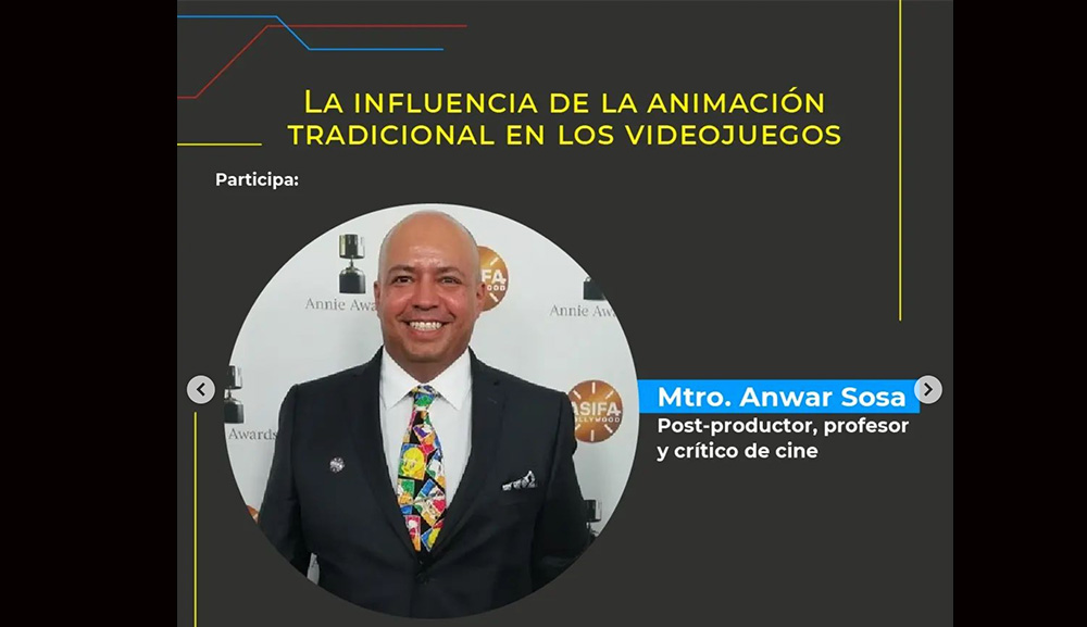 El profesor de la Licenciatura en Diseño Multimedia impartió la ponencia “La influencia de la animación tradicional en los videojuegos”.