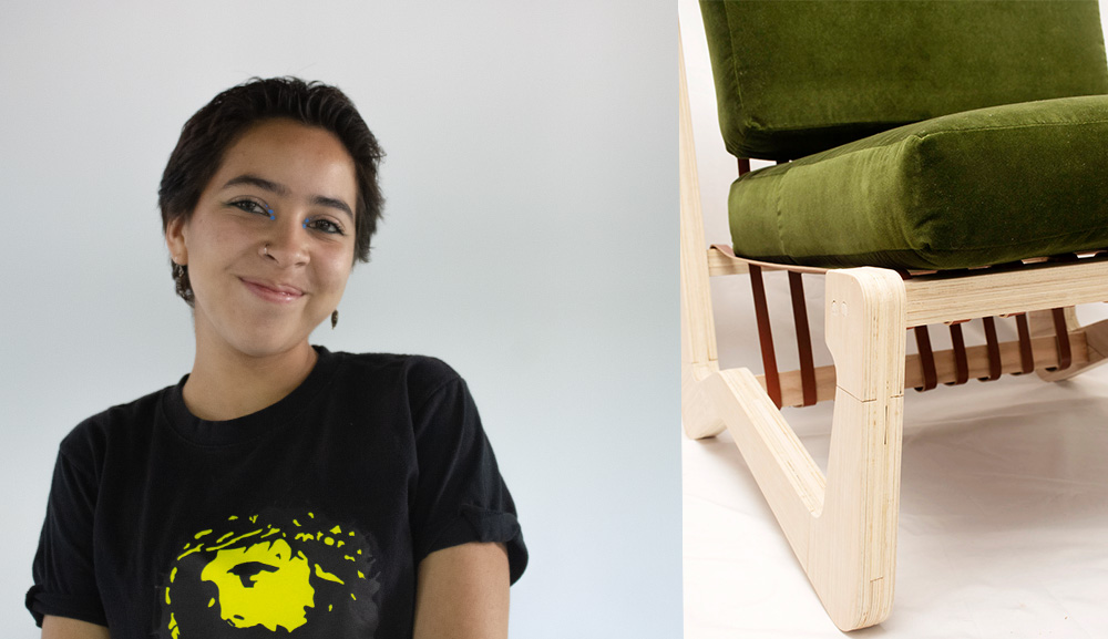 La alumna de nuestra Facultad de Diseño destacó en la categoría de mobiliario con su propuesta “Silla Bellota”.