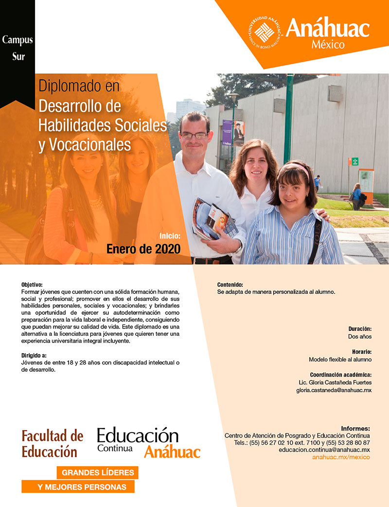 Diplomado en Desarrollo de Habilidades Sociales y Vocacionales
