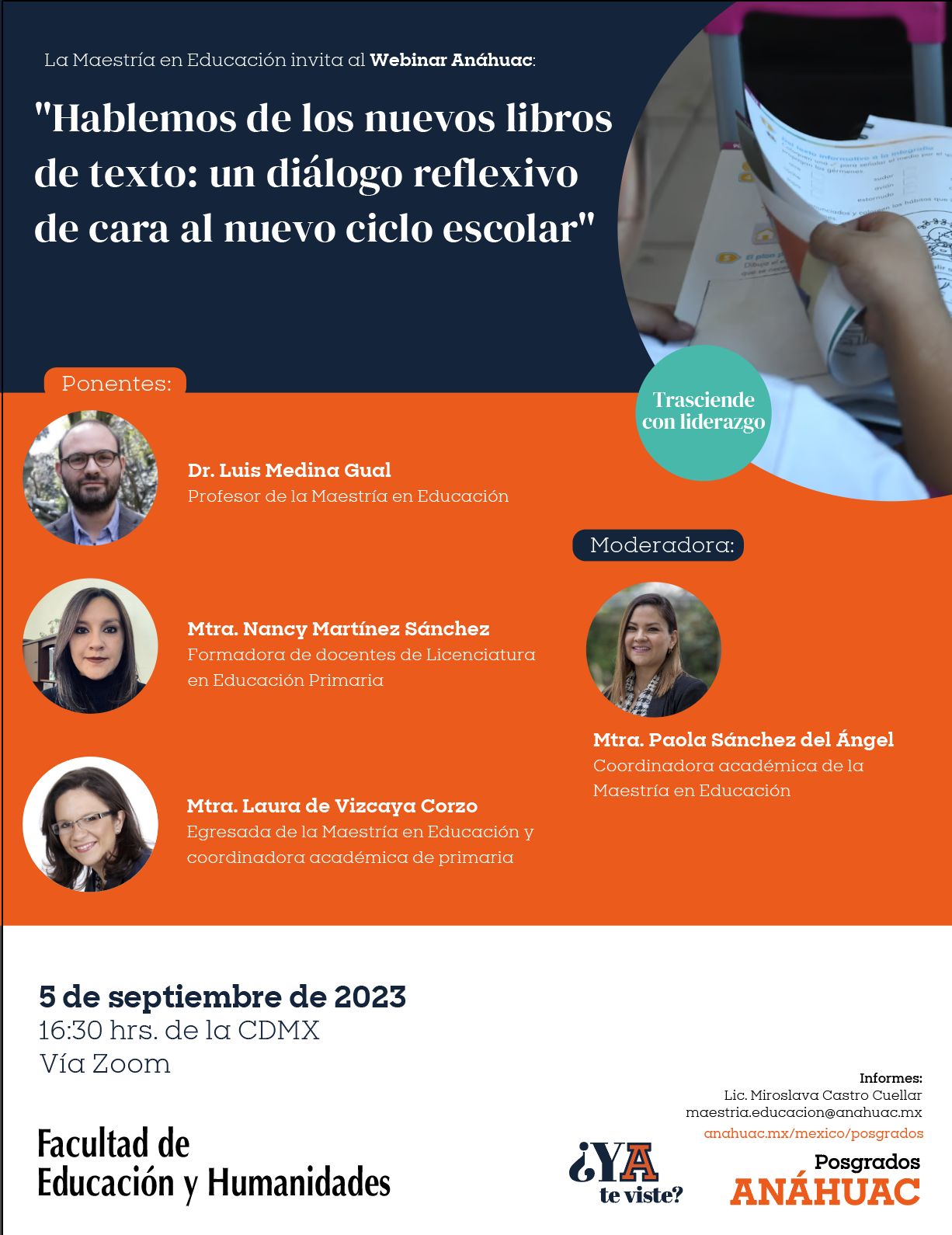 Webinar "Hablemos de los nuevos libros de texto: un dialogo reflexivo de cara al nuevo ciclo escolar"