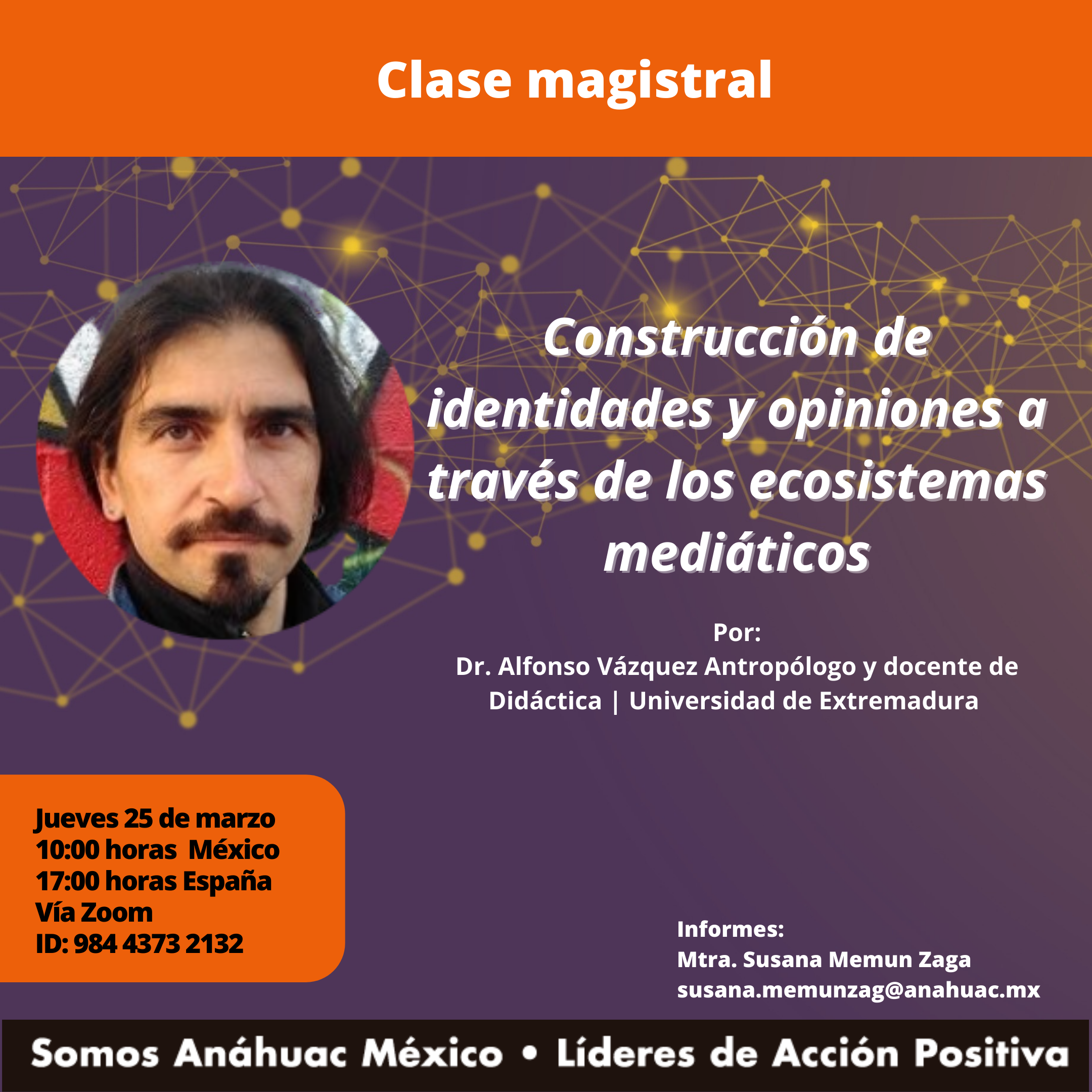 El Dr. Alfonso Vázquez habló sobre los ecosistemas mediáticos, los perfiles de audiencia y la estrategia de mercado que utilizan las grandes corporaciones, entre otros temas.