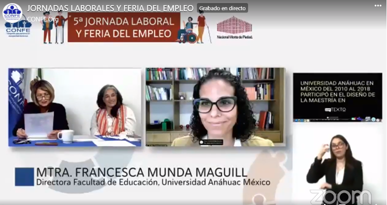 La directora de la Facultad de Educación compartió su experiencia como agente inclusivo-educativo y profesional de las personas con discapacidad.