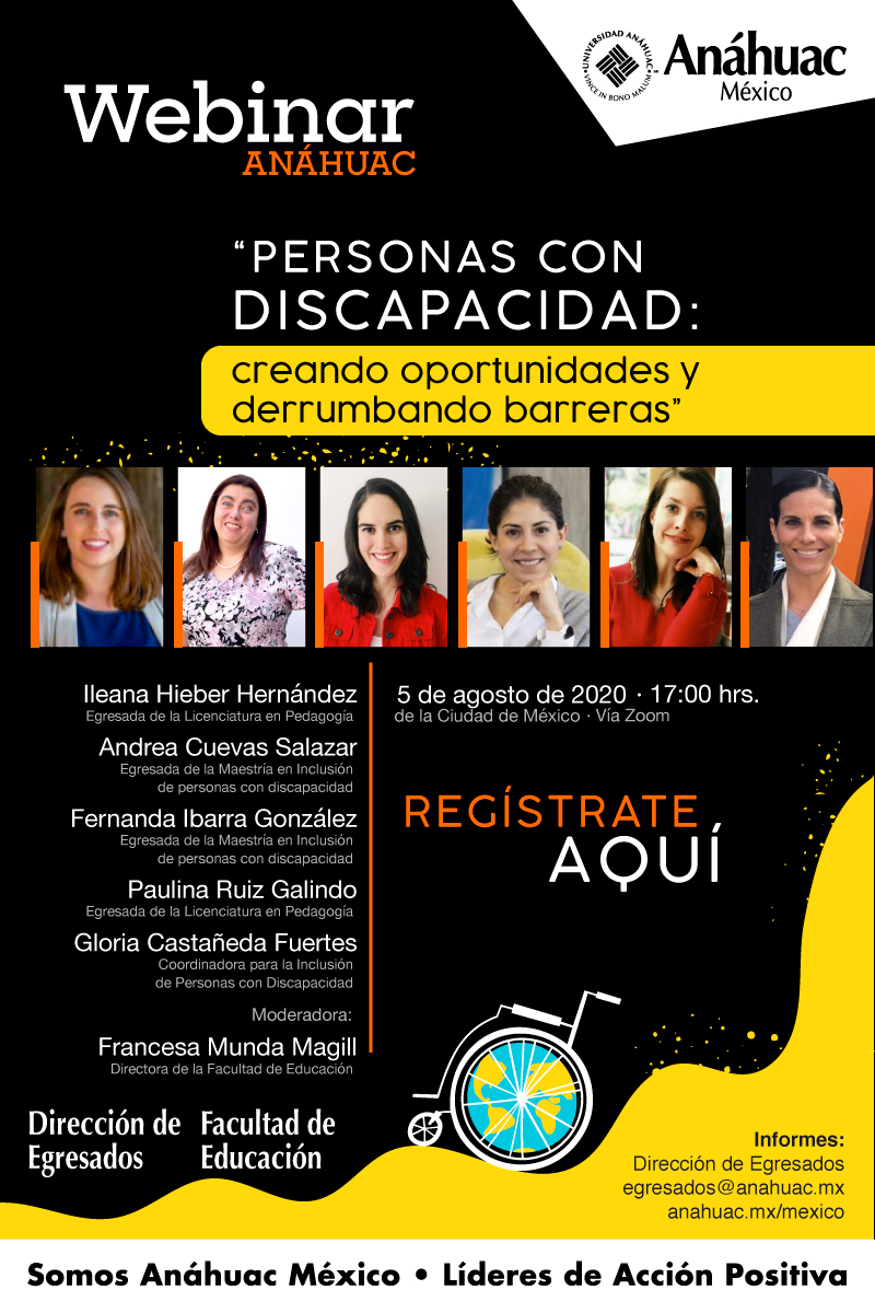 Egresadas de la Universidad Anáhuac México compartieron en un webinar diversos puntos de vista sobre la discapacidad e inclusión.