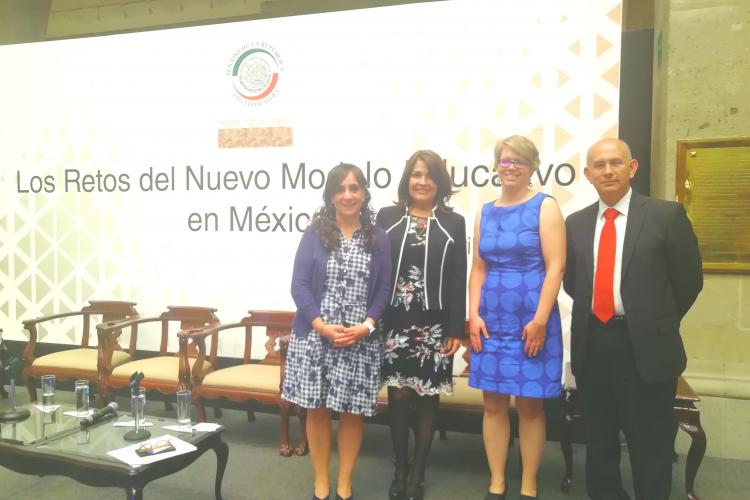 La Dra. Mónica García y el Dr. Luis Medina se sumaron a las actividades del foro intitulado “Los retos del nuevo modelo educativo en México”.