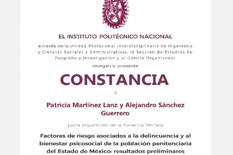 La Dra. Patricia Martínez Lanz Directora del Centro de Investigaciones Interdisciplinarias junto con el Dr. Alejandro Sánchez Guerrero, Investigador del Centro presentan importante estudio sobre delincuencia.