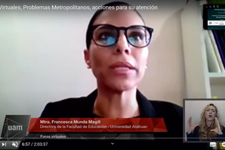 El foro virtual en el que participó la Mtra. Francesca Munda abordó el tema de la discapacidad, experiencias, reflexiones y propuestas para la educación superior en el contexto actual de la pandemia. 