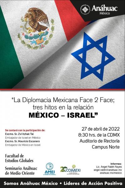 "La diplomacia mexicana Face 2 Face; tres hitos en la relación México e Israel"