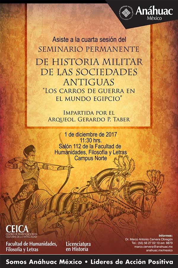 Seminario Permanente de Historia Militar de las Sociedades Antiguas "Los carros de guerra en el mundo Egipcio"