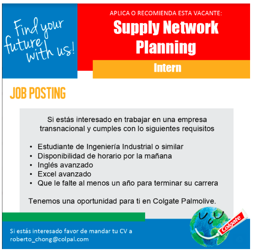 Vacante Supply Network Planning colgate