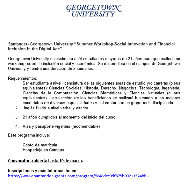 Georgetown University Summer Workshop
