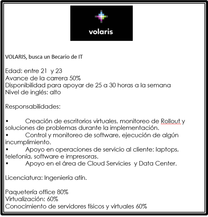 Volaris busca Becario de IT 