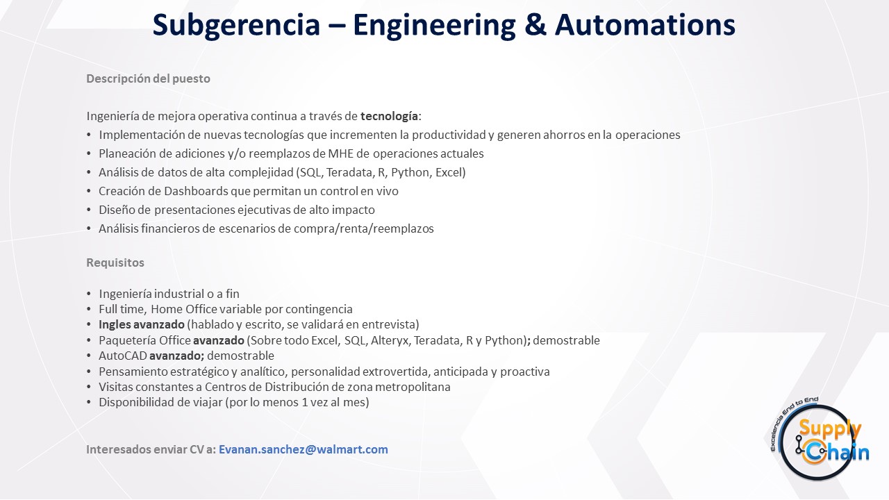 Subgerencia – Engineering & Automations