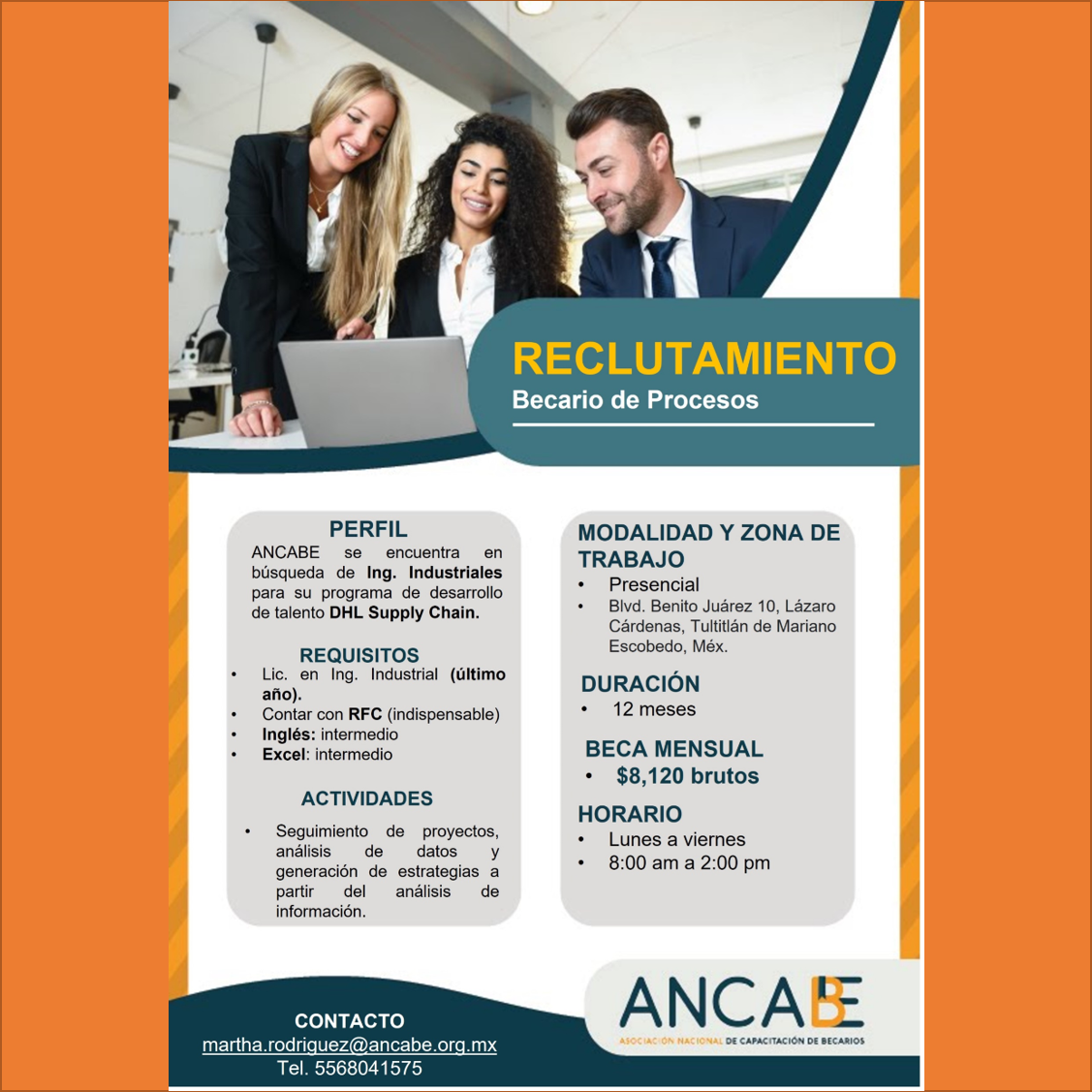 VACANTE - Becario de Procesos en ANCABE