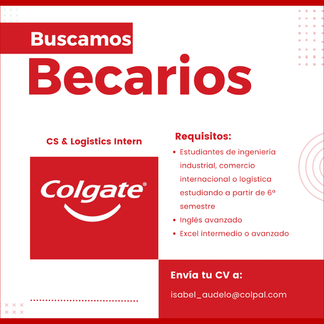 VACANTE - CS & Logistics Intern / Colgate