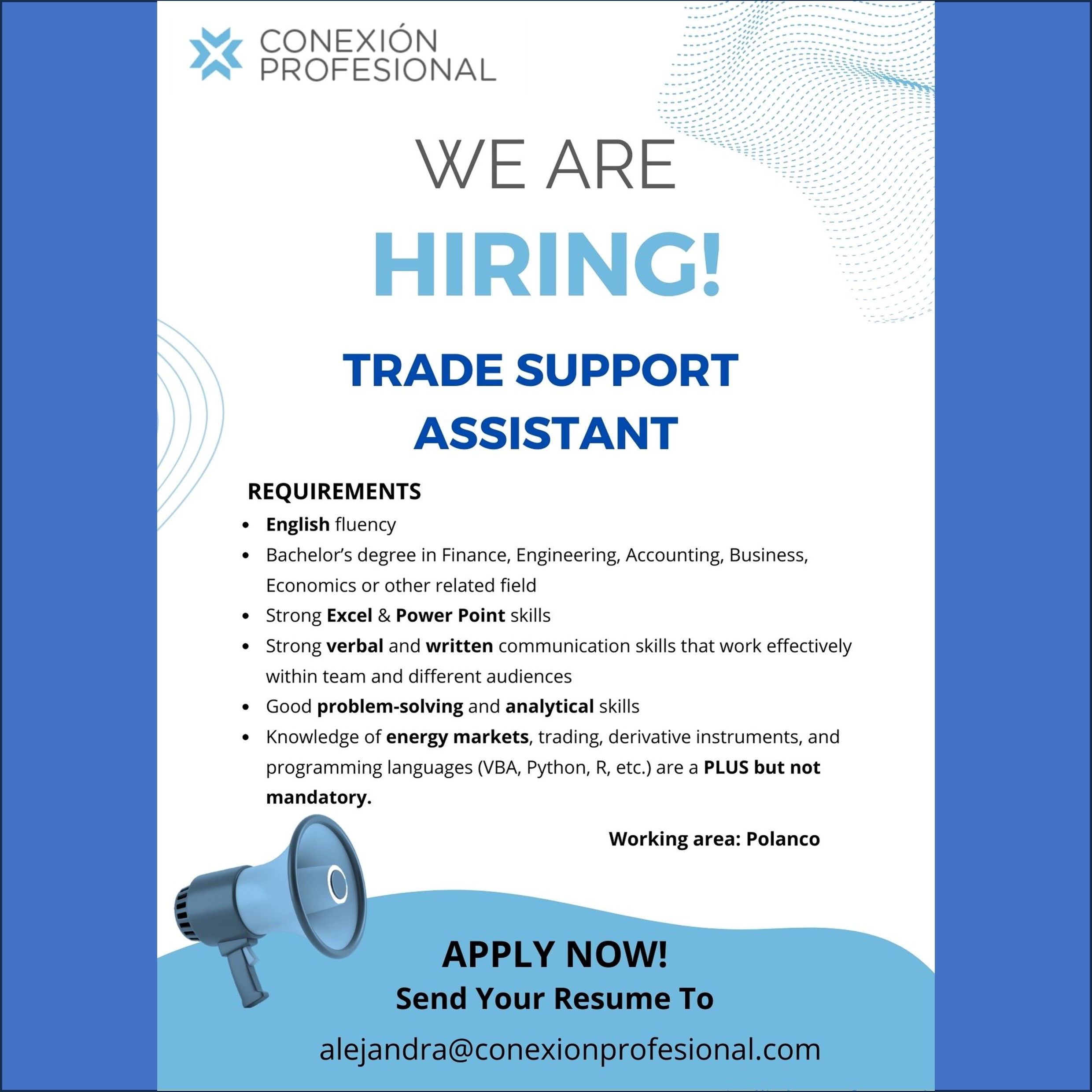 VACANTE - Trade Support Assistant