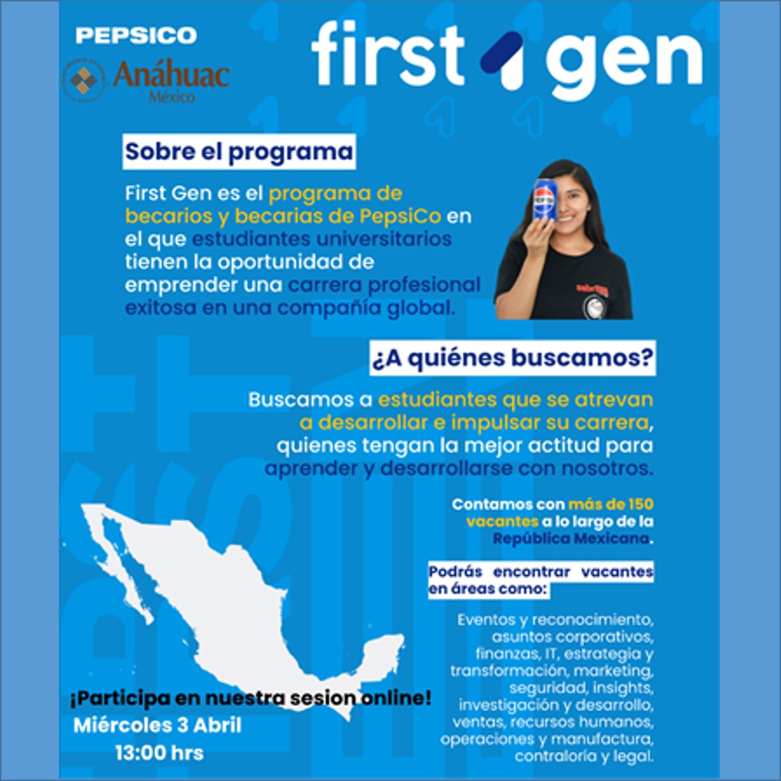 Sesión en línea - Programa First Gen de Pepsico