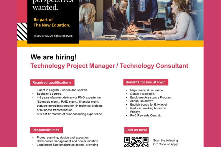 VACANTE - Tecnhology Project Manager | PwC