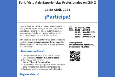 Feria Virtual de Experiencias Profesionales de IBM Z