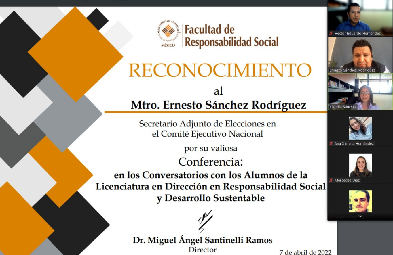 El maestro Ernesto Sánchez participa en conversatorio de Responsabilidad Social