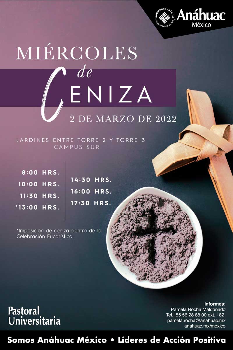 Participa en el Miércoles de Ceniza este 2 de marzo