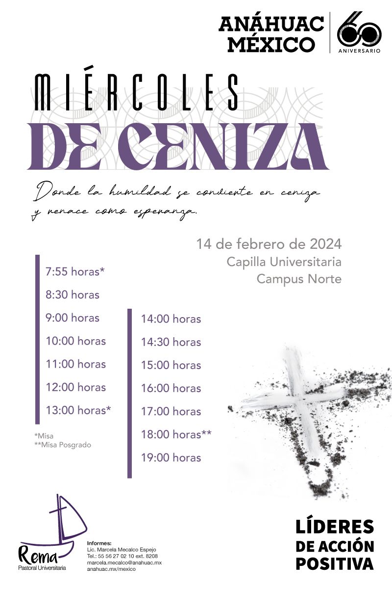 Horarios Miércoles de Ceniza - Campus Norte