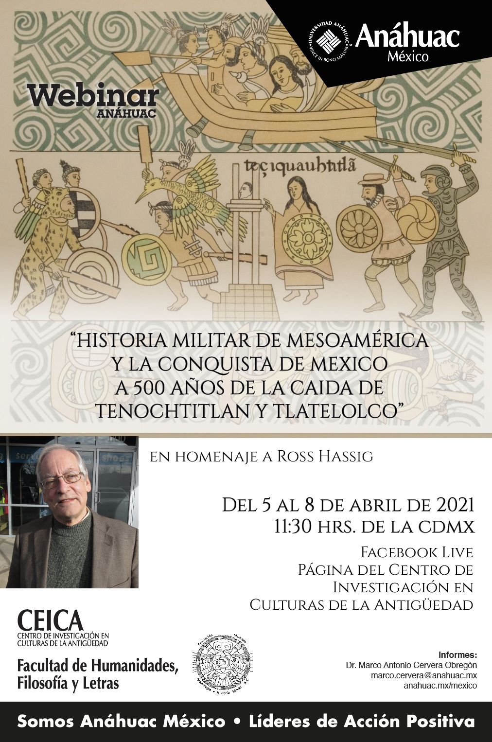 Asiste al webinar sobre historia militar a 500 años de la caída de Tenochtitlán