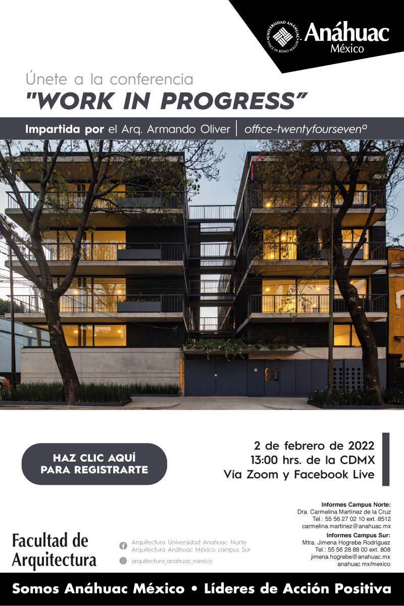 Ciclo de Conferencias, Arq. Armando Oliver, Twentyfourseven, CDMX