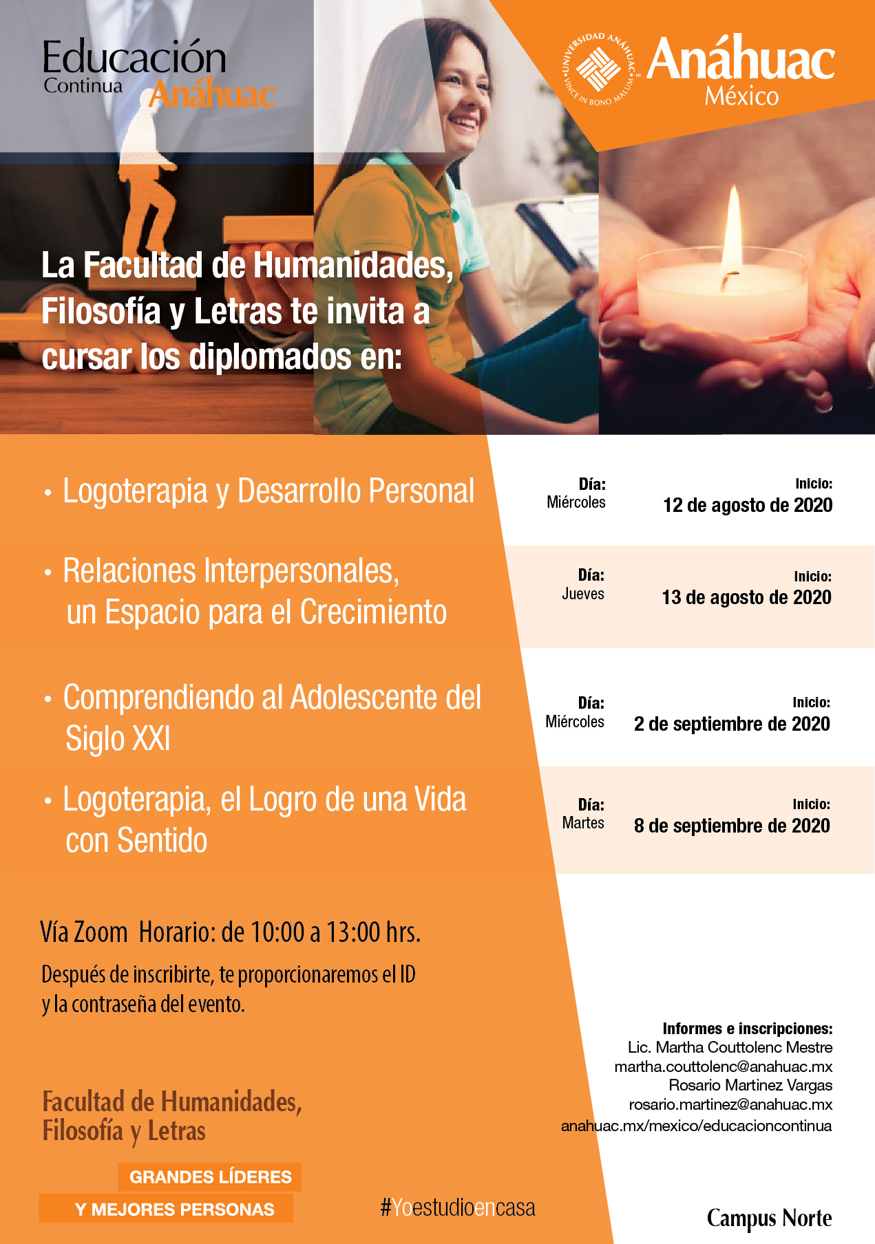 Conoce los Diplomados de la Facultad de Humanidades: logoterapia, desarrollo personal y adolescencia