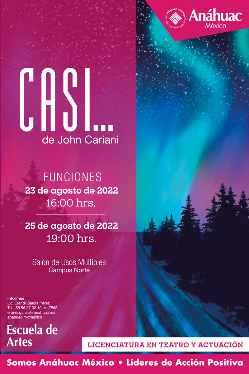 Disfruta de "Casi", obra de teatro en la Escuela de Artes