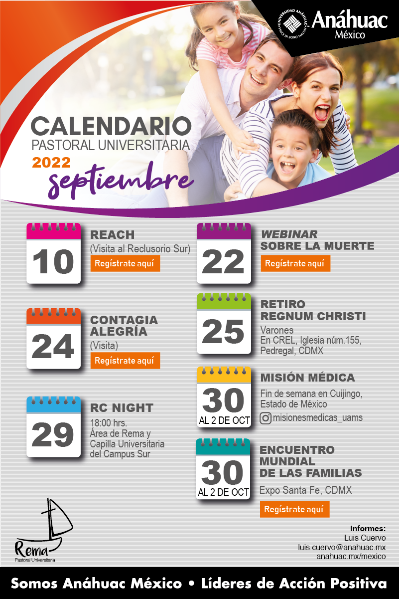 ¡Conoce y participa en las actividades que REMA tiene para ti en septiembre!