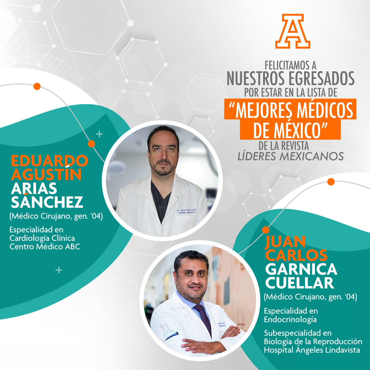 Egresados Anáhuac, entre los "Mejores médicos de México" de la revista Líderes Mexicanos