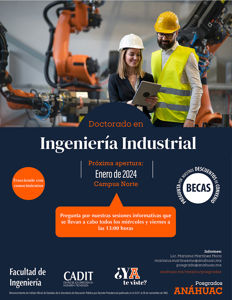 ¡No te quedes fuera! Próxima apertura del Doctorado en Ingeniería Industrial 